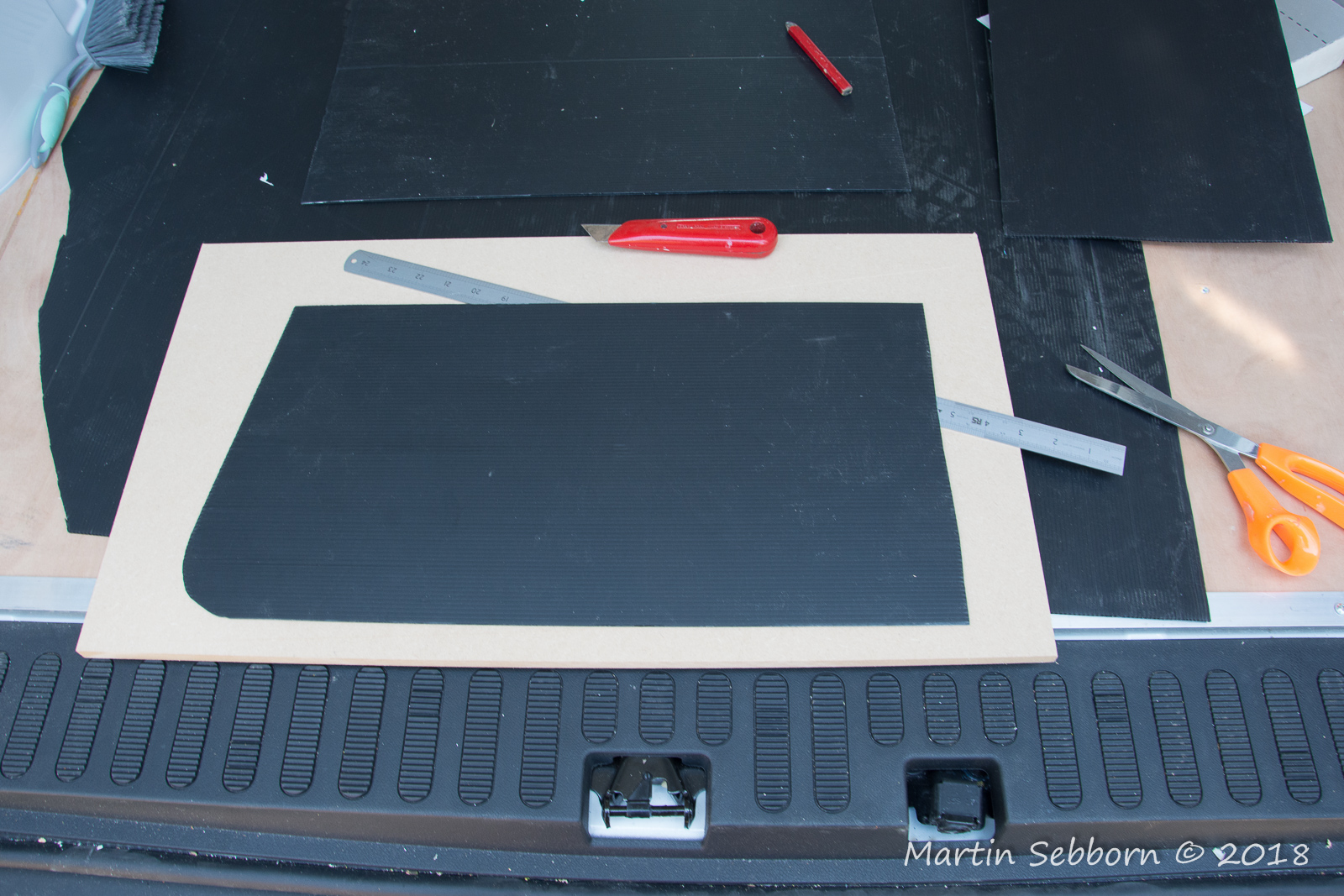 Rear door panel template